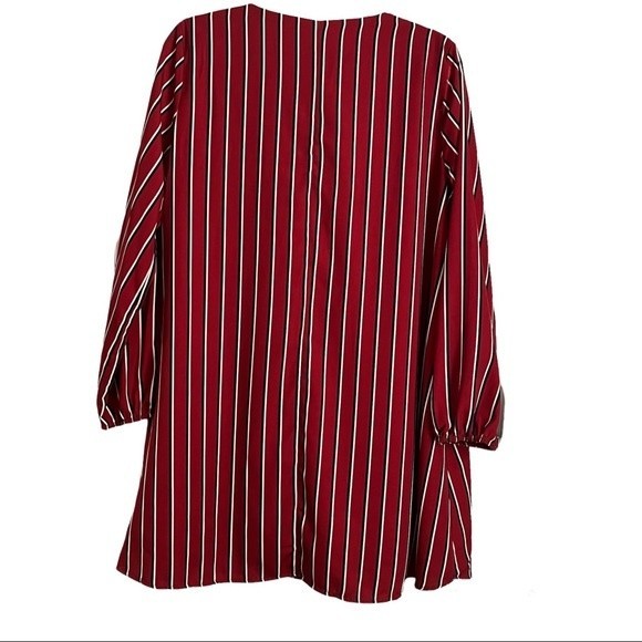 NWT Peach Love California Fairest Of Them All Striped
Dress BurgundyNavyWhite L - Picture 2 of 11